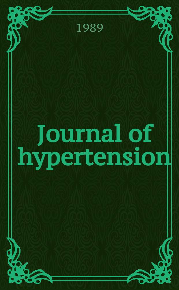 Journal of hypertension : Offic. j. of the intern. soc. of hypertension. Vol.7, №8