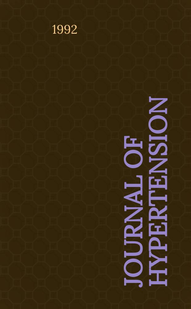 Journal of hypertension : Offic. j. of the intern. soc. of hypertension. Vol.10, №9