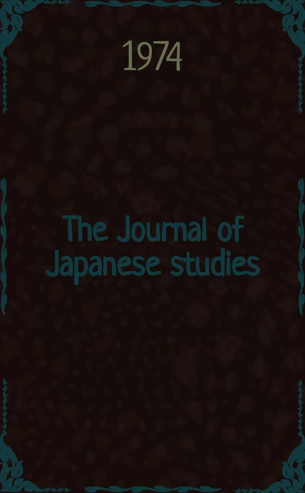 The Journal of Japanese studies