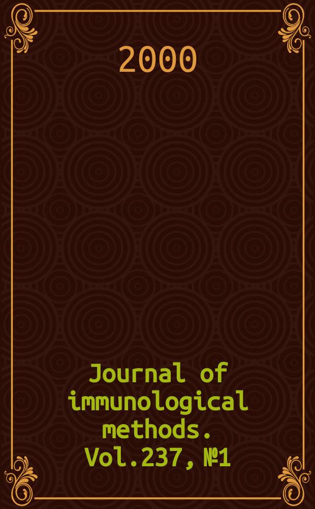 Journal of immunological methods. Vol.237, №1/2