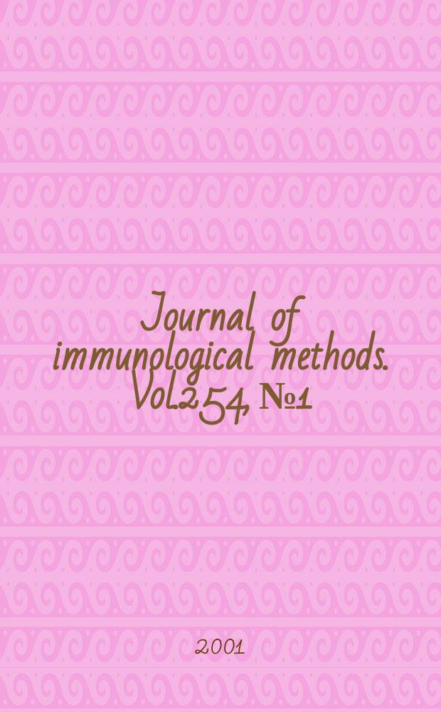 Journal of immunological methods. Vol.254, №1/2