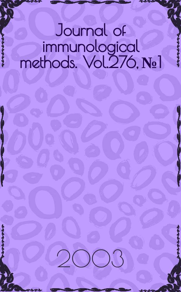 Journal of immunological methods. Vol.276, №1/2