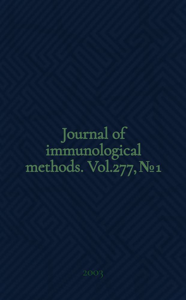 Journal of immunological methods. Vol.277, №1/2