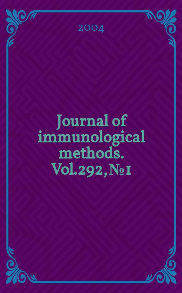 Journal of immunological methods. Vol.292, №1/2