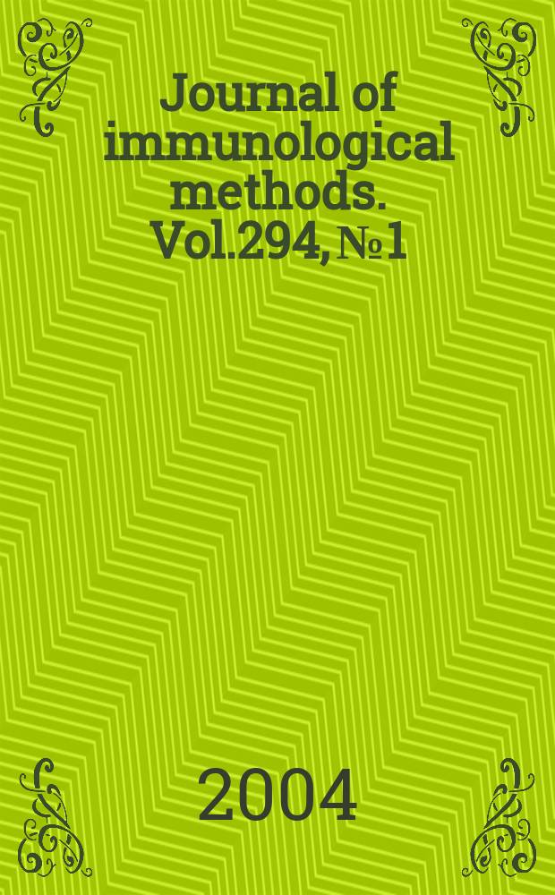 Journal of immunological methods. Vol.294, №1/2