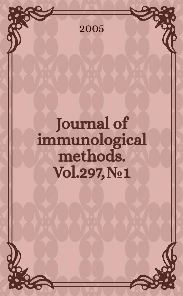 Journal of immunological methods. Vol.297, №1/2