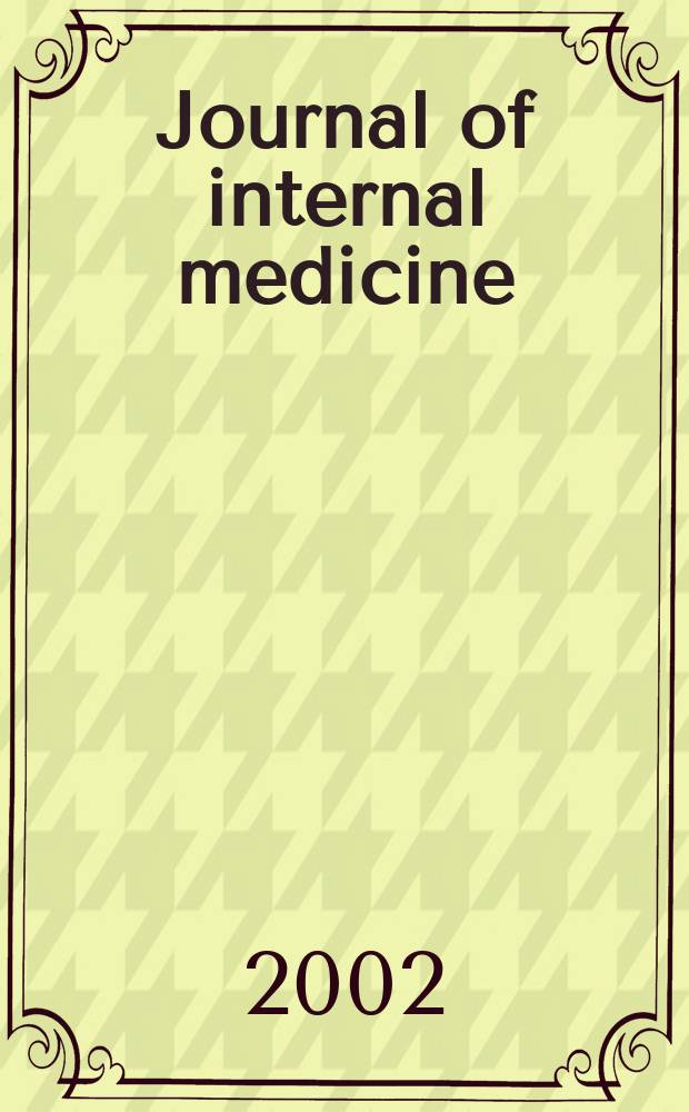 Journal of internal medicine : Formerly Acta medica Scandinavica. Vol.252, №4