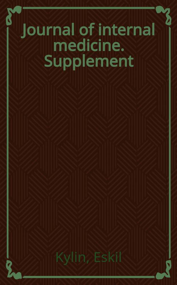 Journal of internal medicine. Supplement : Formerly: Acta medica Scandinavica. 19 : Der Gehalt des Blutes an Calzium und Kalium