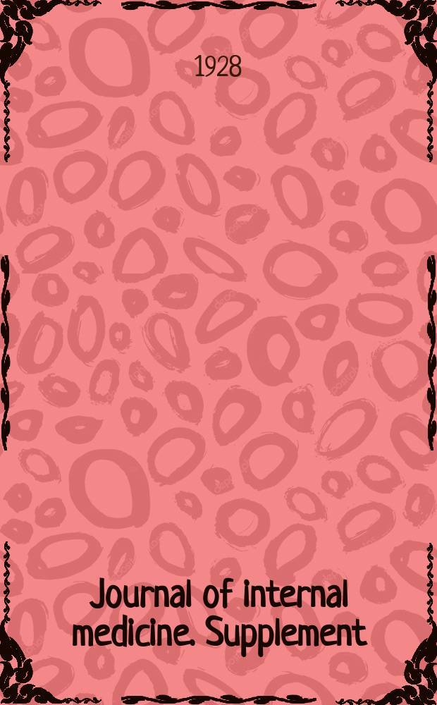 Journal of internal medicine. Supplement : Formerly: Acta medica Scandinavica. 29 : Klinische Urobilinstudien, in Sonderheit an normalen und "lebergesunden" Personen