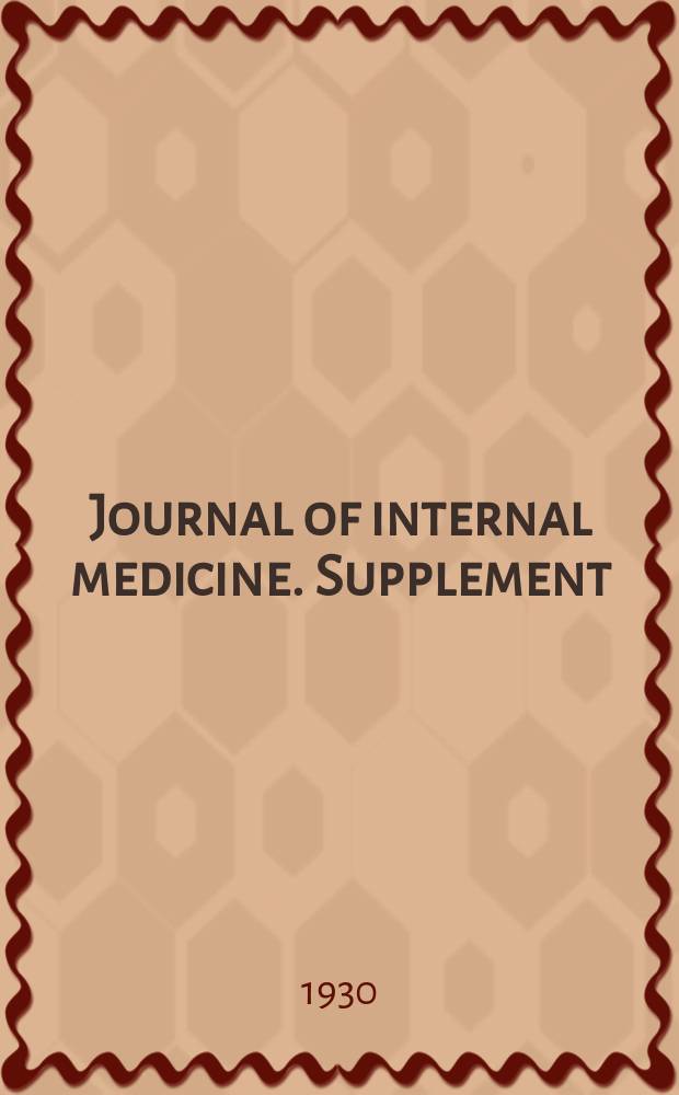 Journal of internal medicine. Supplement : Formerly: Acta medica Scandinavica. Suppl.33 : Zur Kenntnis der lokalisierten Thrombenbildungen in der Vena iliaca communis sinistra