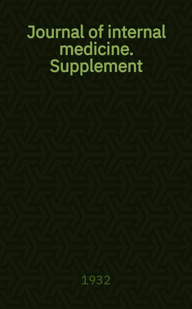 Journal of internal medicine. Supplement : Formerly: Acta medica Scandinavica. 46 : Die vordere Zentralwindung bei Pyramidenbahnläsionen verschiedener Art