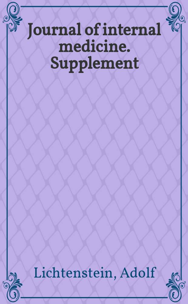 Journal of internal medicine. Supplement : Formerly: Acta medica Scandinavica. 49 : Agranulozytose (Typus Schultz). (Granulocytopenia maligna)
