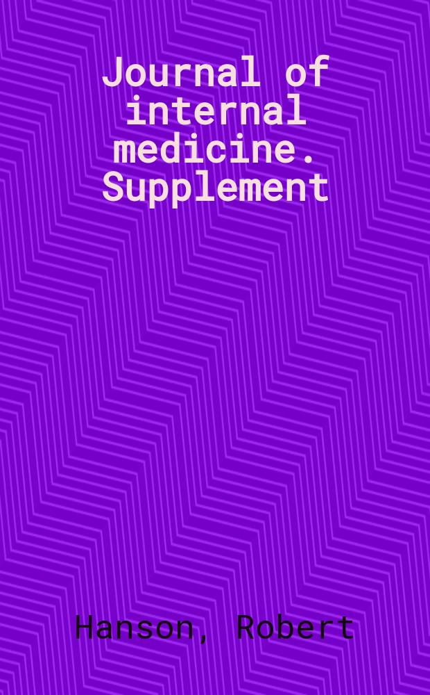 Journal of internal medicine. Supplement : Formerly: Acta medica Scandinavica. 73 : Report on therapeutic tests in certain forms of tuberculosis with an antituberculosis serum prepared by J.Reenstierna