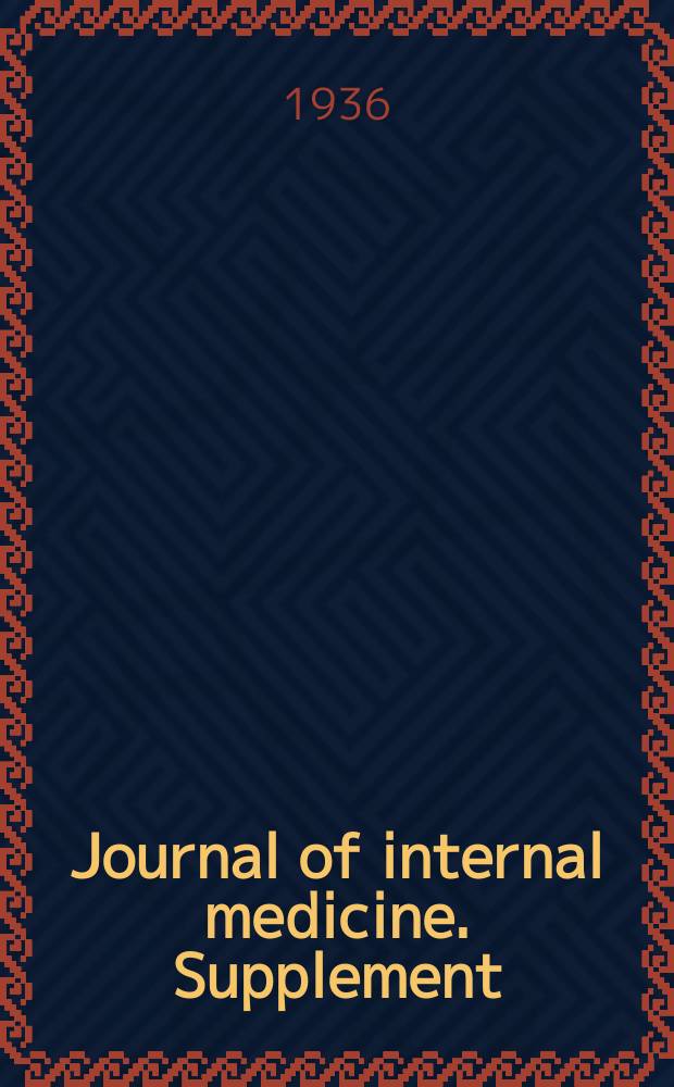 Journal of internal medicine. Supplement : Formerly: Acta medica Scandinavica. 78 : Rapport ...