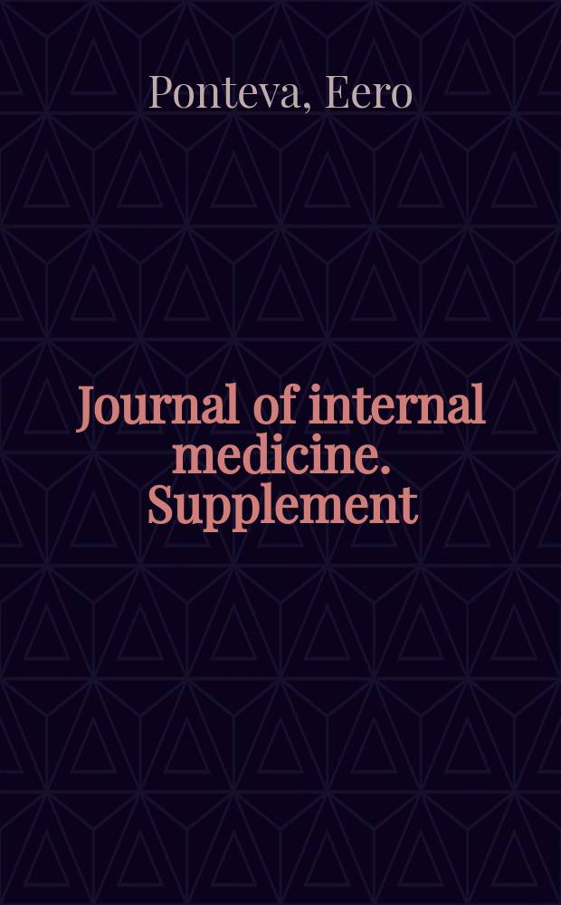 Journal of internal medicine. Supplement : Formerly: Acta medica Scandinavica. 88 : Über die Resultate der Diabetesbehandlung in Finnland