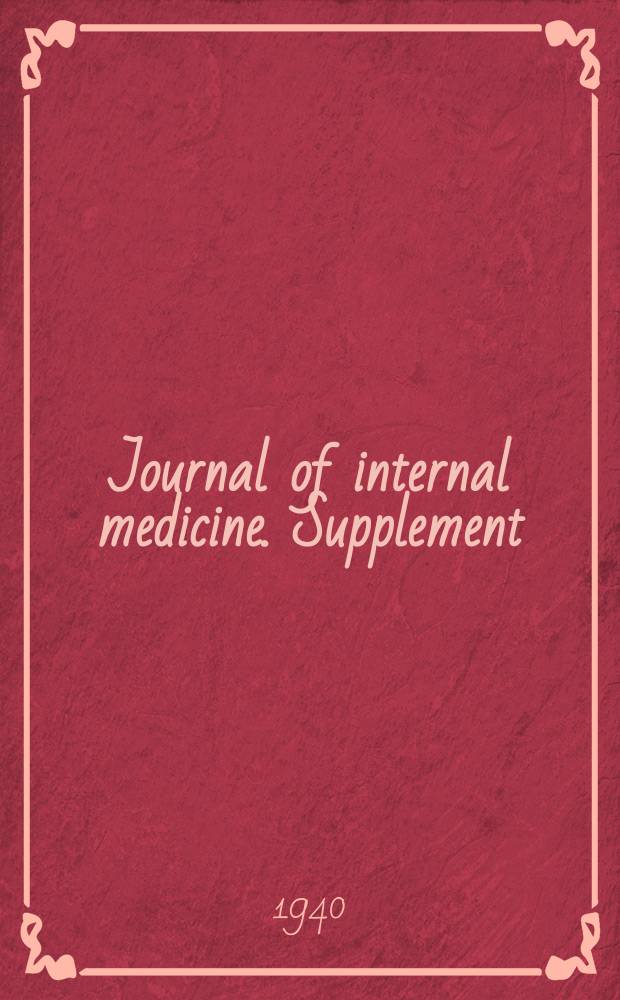 Journal of internal medicine. Supplement : Formerly: Acta medica Scandinavica. Suppl.110 : Beiträge zur Diagnostik der Vitamin-C-Mangelkrankheit