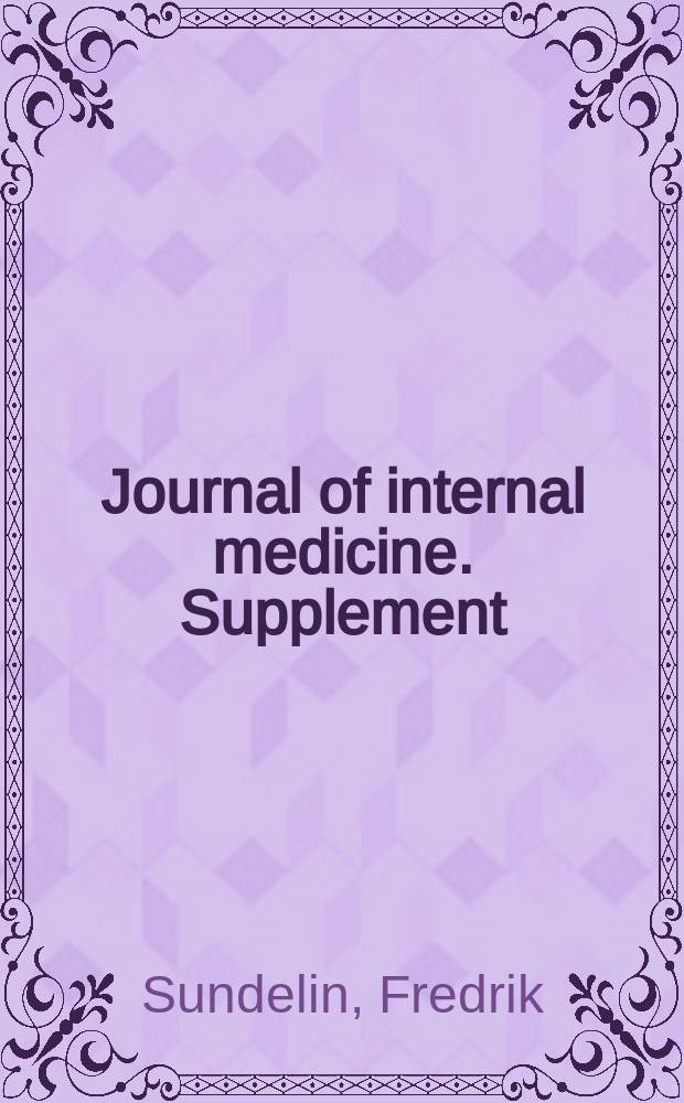 Journal of internal medicine. Supplement : Formerly: Acta medica Scandinavica. Suppl.117 : Die Goldbehandlung der chronischen Arthritis unter besonderer Berücksichtigung der Komplikationen