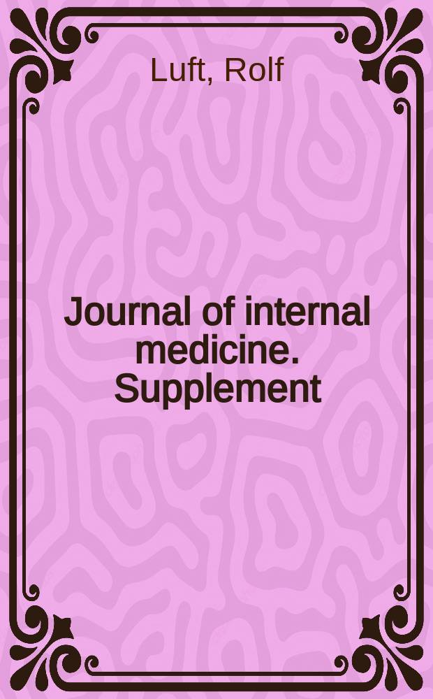 Journal of internal medicine. Supplement : Formerly: Acta medica Scandinavica. Suppl.149 : A study on hirsutism, Cushing's syndrome and precocious puberty
