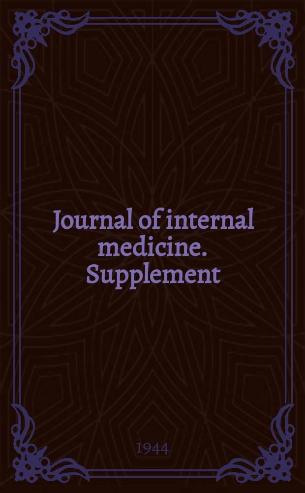 Journal of internal medicine. Supplement : Formerly: Acta medica Scandinavica. Suppl.151 : Studies of circulatory disturbances, pulse wave velocity and pressure pulses in larger arteries in cases of pseudoxanthoma elasticum and angioid streaks
