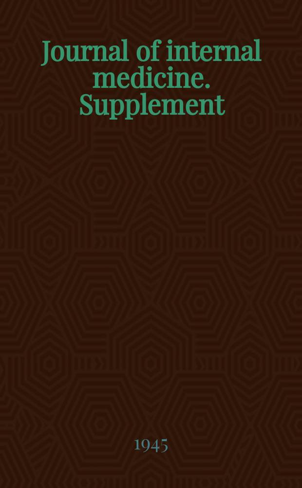 Journal of internal medicine. Supplement : Formerly: Acta medica Scandinavica. Suppl.156 : On the haemolytic streptococci in scarlet fever