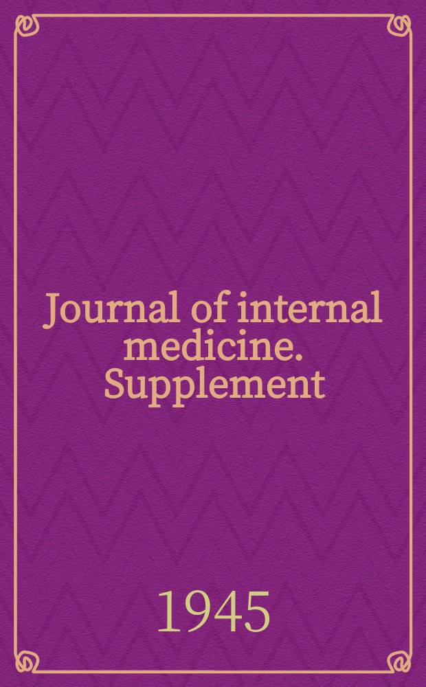 Journal of internal medicine. Supplement : Formerly: Acta medica Scandinavica. Suppl.163 : Studien über den intermediären Stoffwechsel bei chronischer Polyarthritis