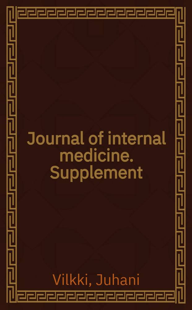 Journal of internal medicine. Supplement : Formerly: Acta medica Scandinavica. Suppl.164 : Über die Henry-Seroreaktion und ihre klinische Anwendung