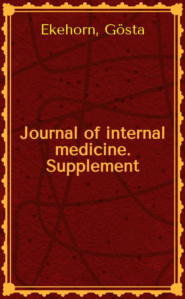 Journal of internal medicine. Supplement : Formerly: Acta medica Scandinavica. Suppl.199 : Sherrington's "Endeavour of Jean Fernel" and "Man on his nature"