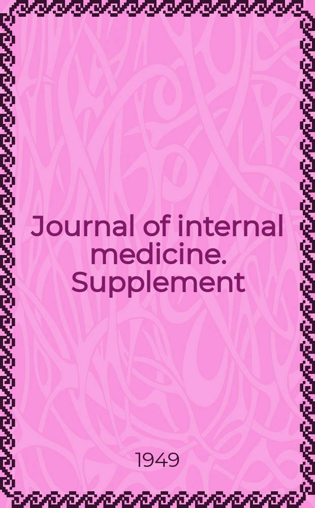 Journal of internal medicine. Supplement : Formerly: Acta medica Scandinavica. Suppl.224 : The occurrence of post infectious nervous complications and allied disorders in Sweden