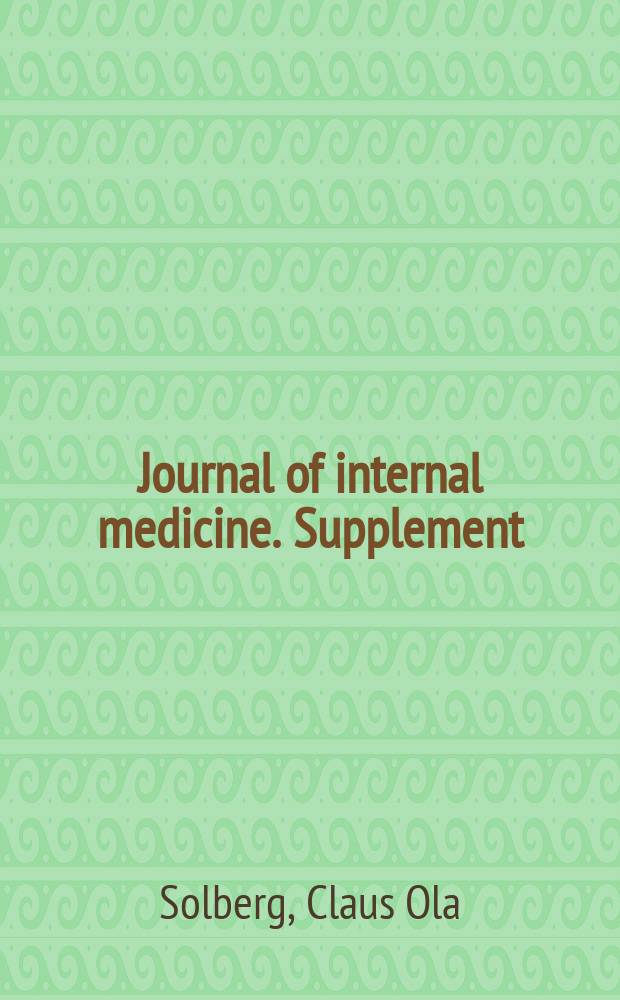 Journal of internal medicine. Supplement : Formerly: Acta medica Scandinavica : A study of carriers of staphylococcus aureus
