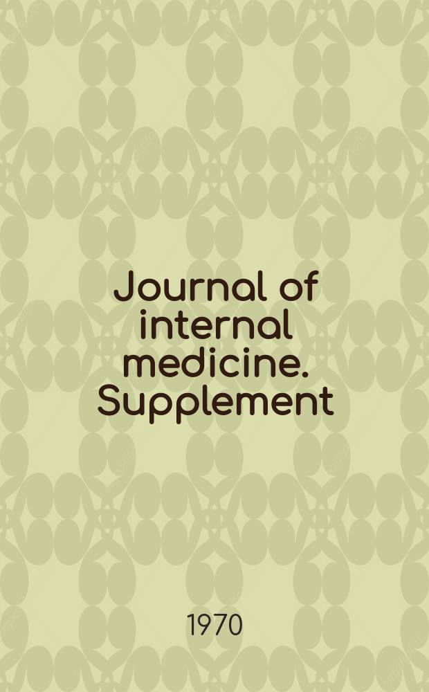 Journal of internal medicine. Supplement : Formerly: Acta medica Scandinavica : Studies on peptic ulcer disease