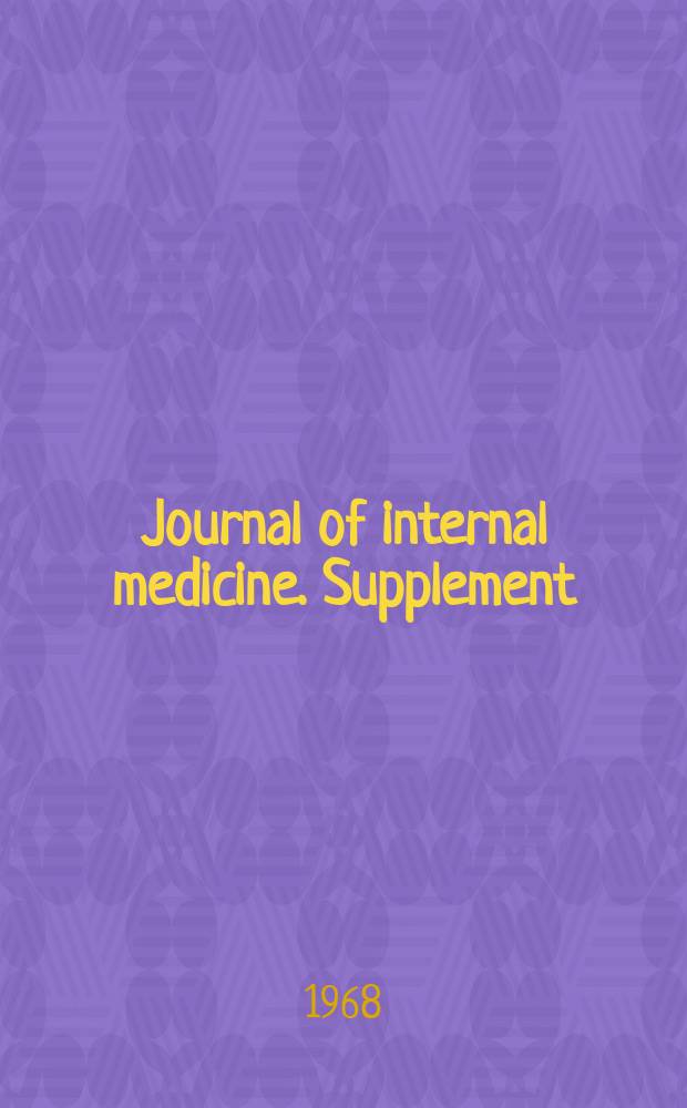 Journal of internal medicine. Supplement : Formerly: Acta medica Scandinavica : The Stockholm prospective study