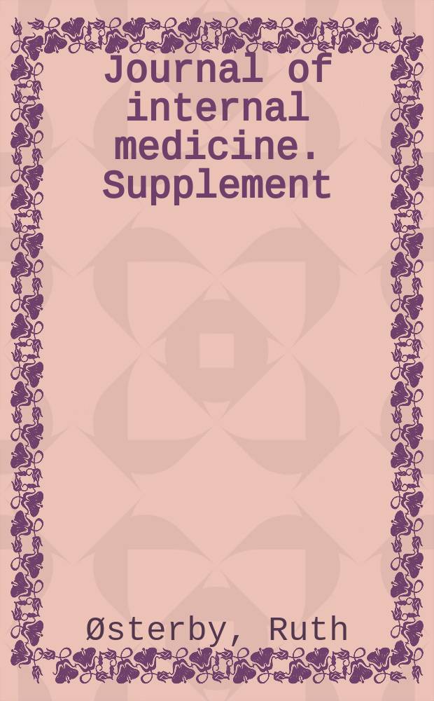 Journal of internal medicine. Supplement : Formerly: Acta medica Scandinavica : Early phases in the development of diabetic glomerulopathy