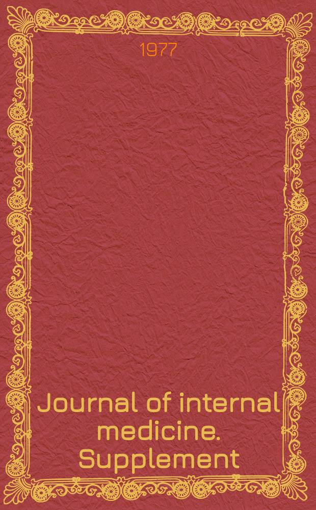 Journal of internal medicine. Supplement : Formerly: Acta medica Scandinavica : The gerontological and geriatric population study in Göteborg, Sweden