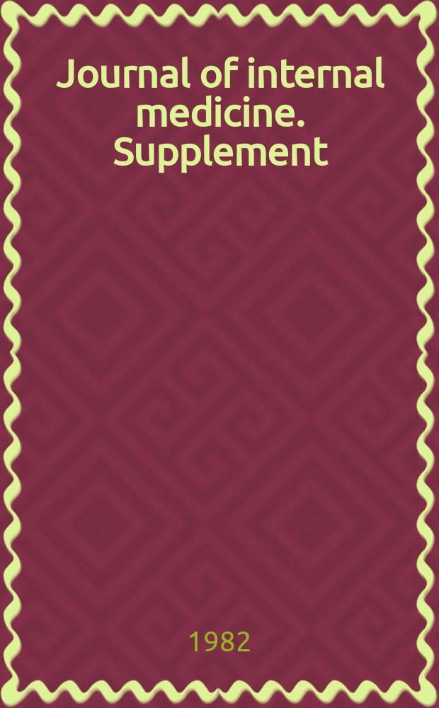 Journal of internal medicine. Supplement : Formerly: Acta medica Scandinavica : Pentti I. Halonen - Professor medicinae internae Universitas Helsingiensis, 1953-1981
