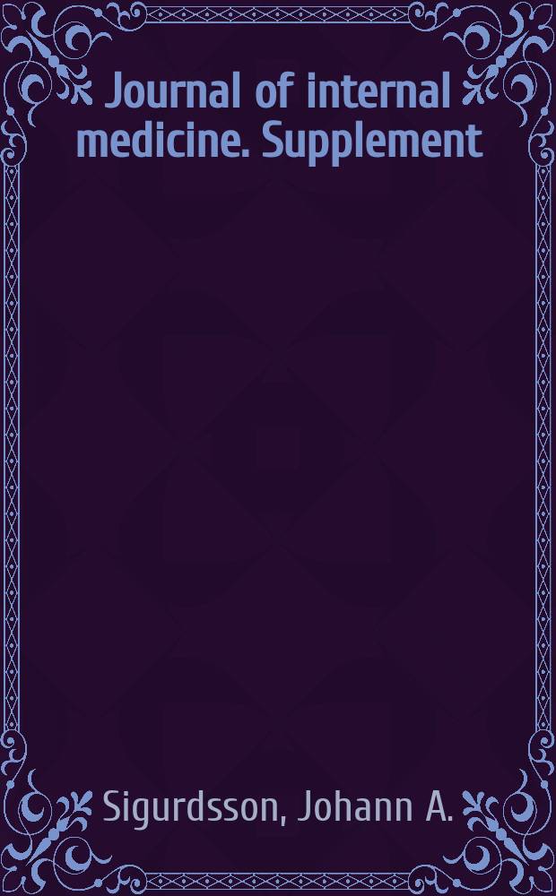 Journal of internal medicine. Supplement : Formerly: Acta medica Scandinavica : High blood pressure in women