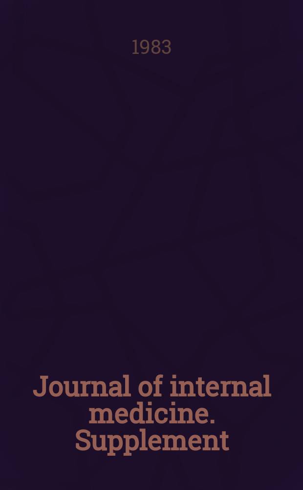 Journal of internal medicine. Supplement : Formerly: Acta medica Scandinavica : The Frederiksdal hypertension meeting 1982. Report ...