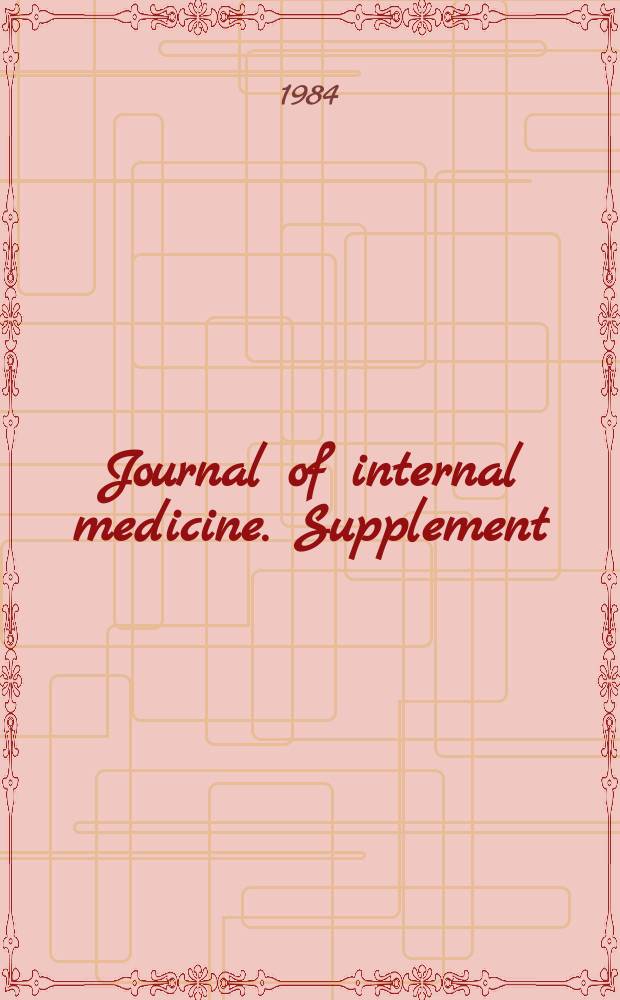 Journal of internal medicine. Supplement : Formerly: Acta medica Scandinavica : Borderline hypertension