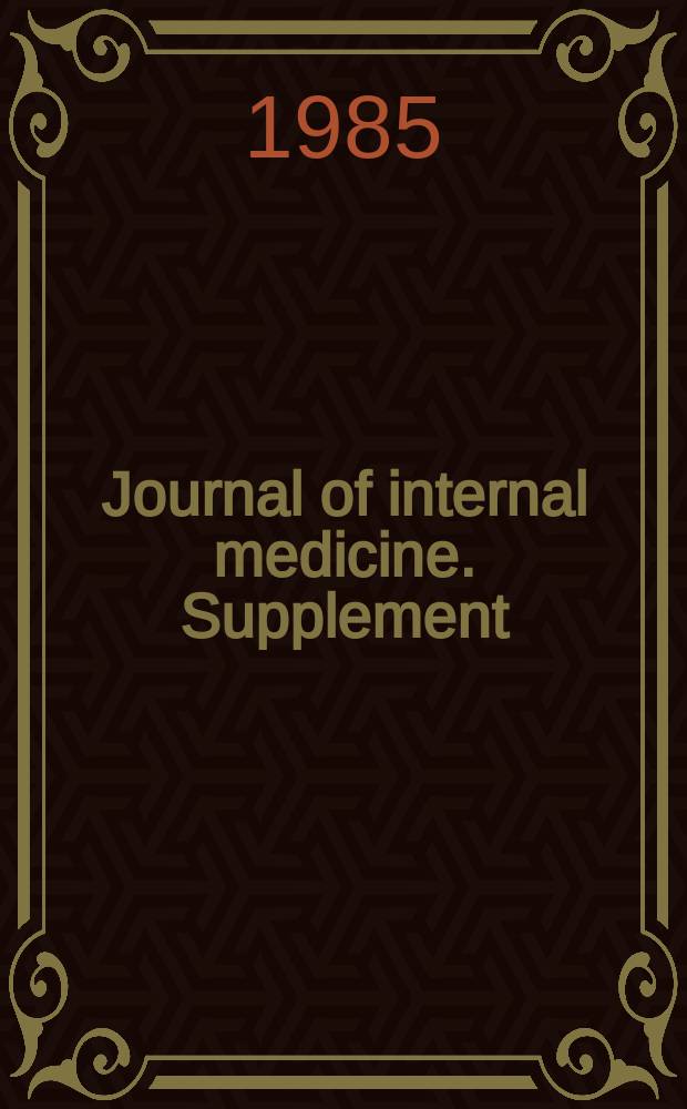 Journal of internal medicine. Supplement : Formerly: Acta medica Scandinavica : Alcohol and disease