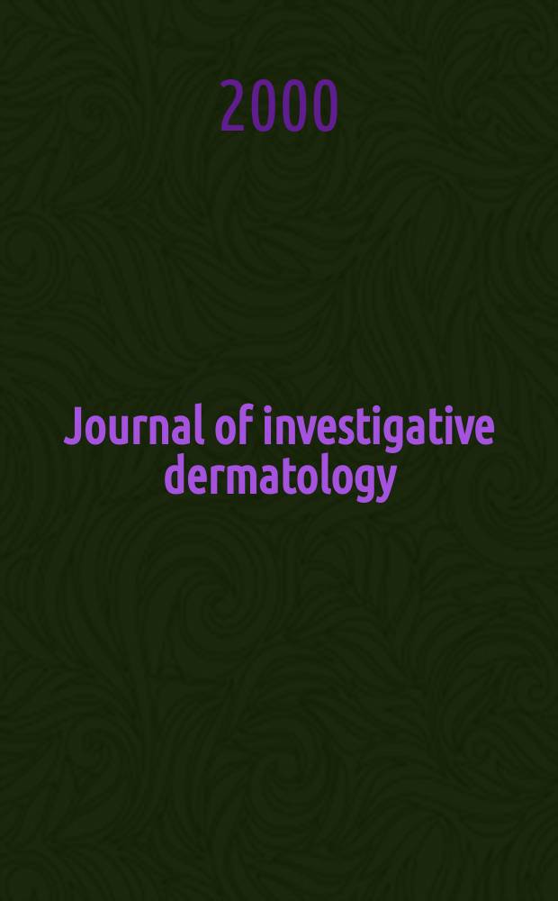 Journal of investigative dermatology : Offic. j. of the Soc. for investigative dermatology, inc. a. the Europ. society for dermatological research. Vol.5, №1