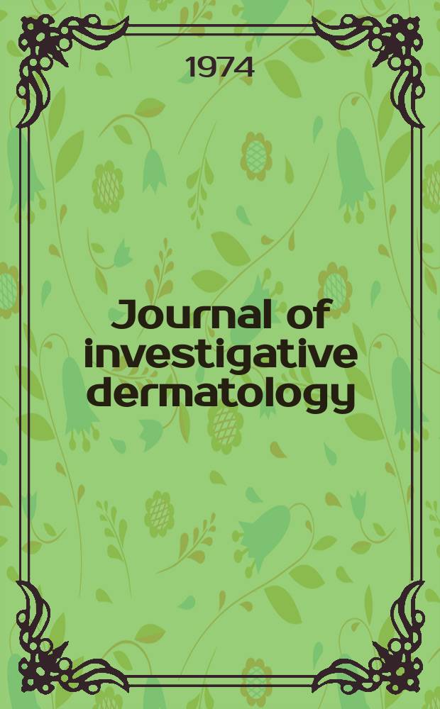 Journal of investigative dermatology : Official organ of the Society for investigative dermatology, inc. Vol.63, №1 : Mammary and apocrine glands