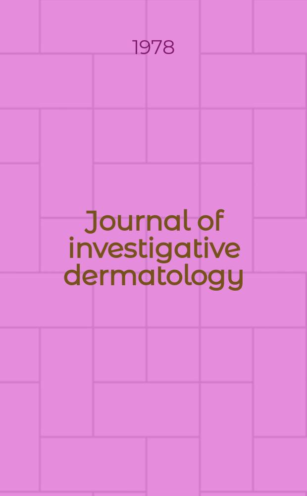 Journal of investigative dermatology : Official organ of the Society for investigative dermatology, inc. Vol.71, №1 : (Special issue on the) Cells of the dermis