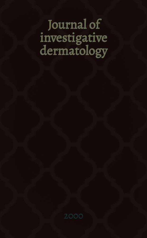 Journal of investigative dermatology : Official organ of the Society for investigative dermatology, inc. Vol.114, №5