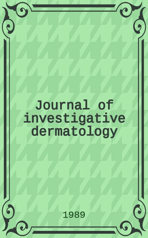 Journal of investigative dermatology : Official organ of the Society for investigative dermatology, inc. Vol.93, №2