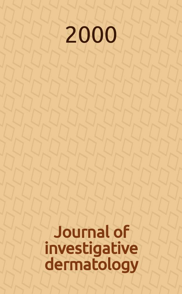 Journal of investigative dermatology : Official organ of the Society for investigative dermatology, inc. Vol.115, №1