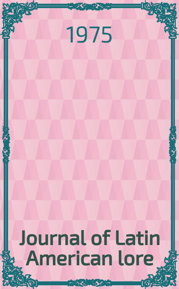 Journal of Latin American lore