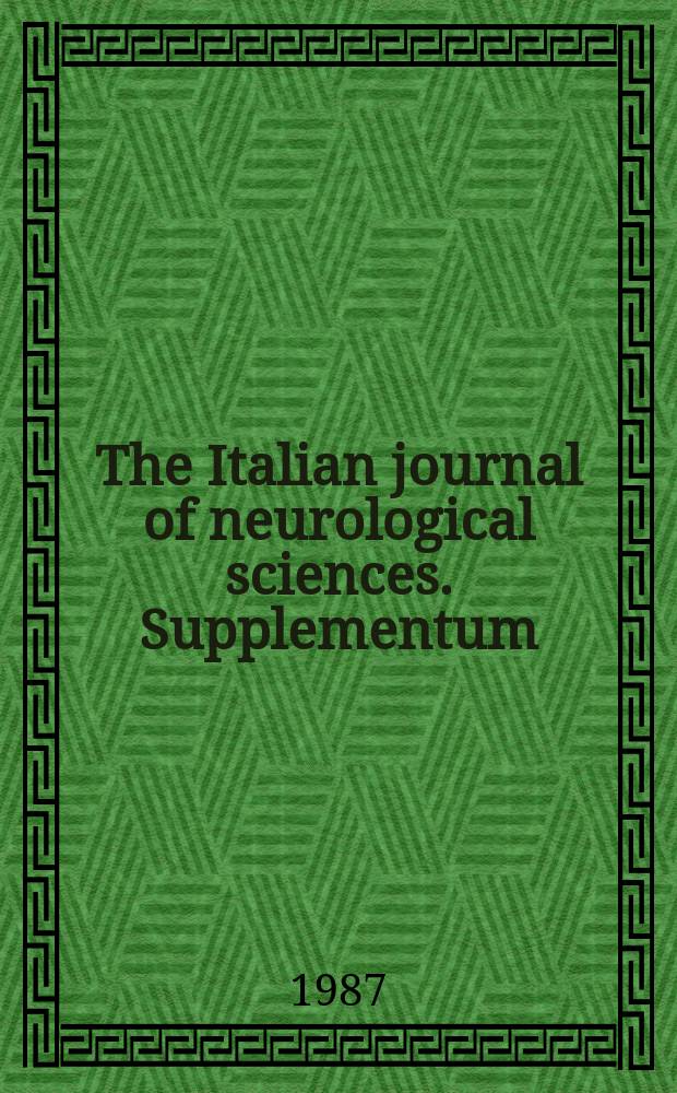 The Italian journal of neurological sciences. Supplementum