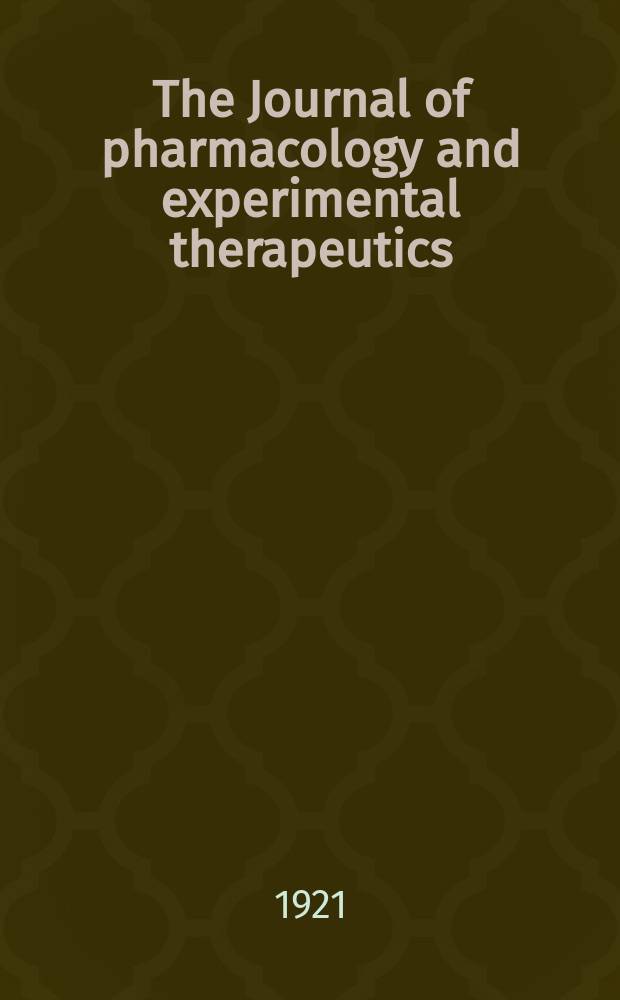The Journal of pharmacology and experimental therapeutics