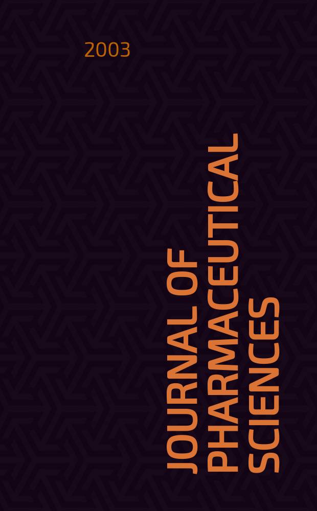 Journal of pharmaceutical sciences : Formerly Scientific edition, Journal of the American pharmaceutical association. Vol.92, №11