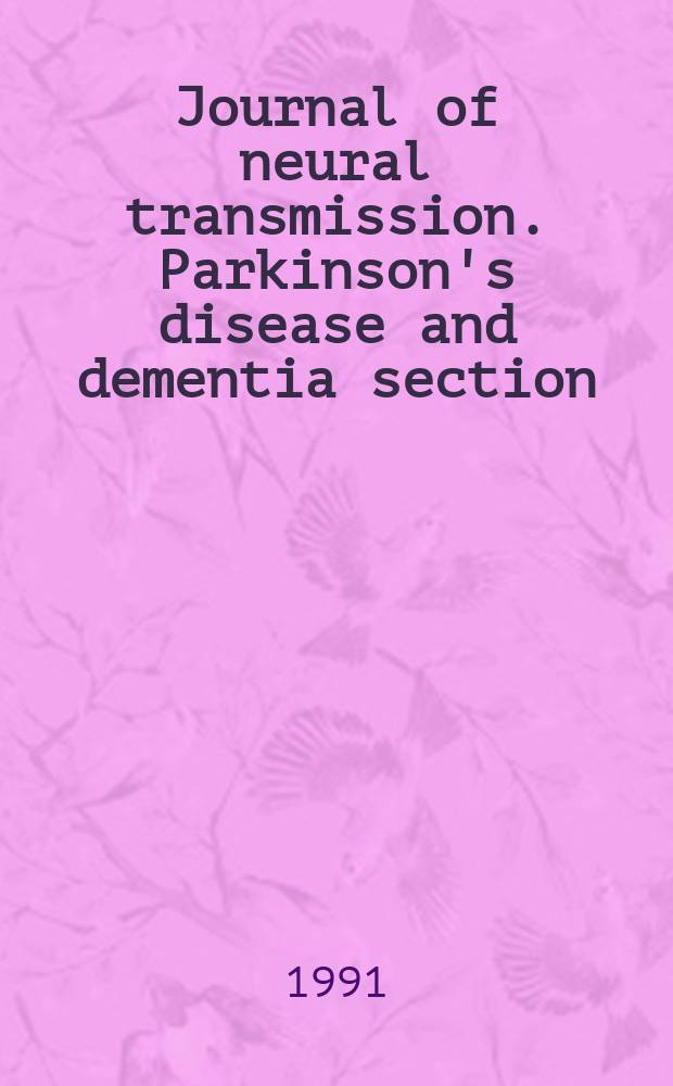 Journal of neural transmission. Parkinson's disease and dementia section