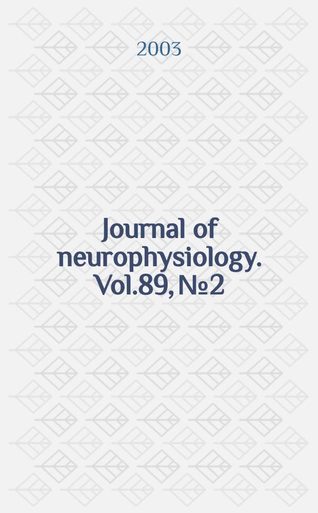 Journal of neurophysiology. Vol.89, №2